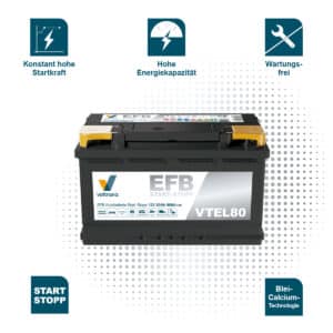 Voltrana EFB Autobatterie VTEL80
